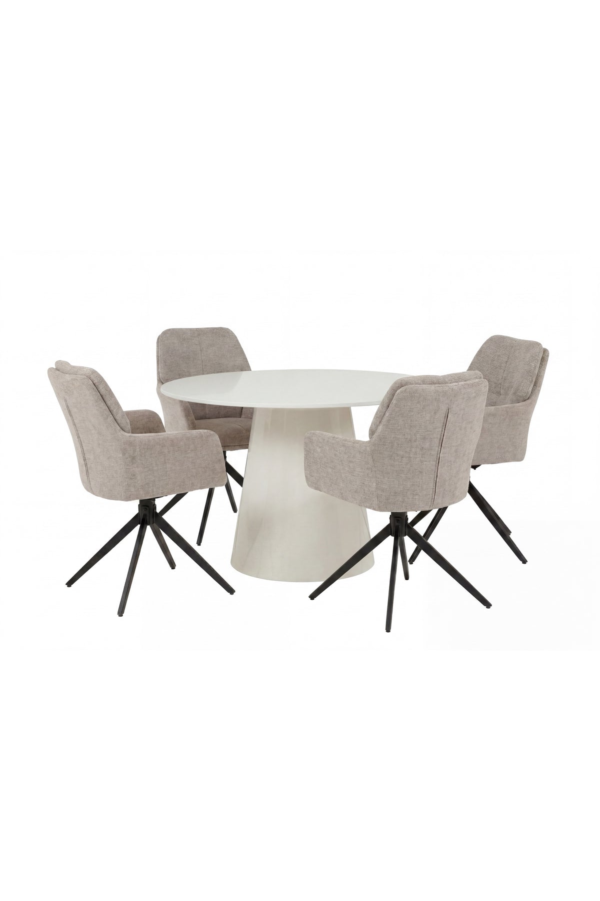 Lanzo matbord Ø120 cm med Manchi matstolar 2-pack