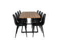 Inca/Polar rektangulär matgrupp 160/200x85x75 cm svart/oljad ek